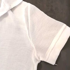 White Korean See-through Tunic