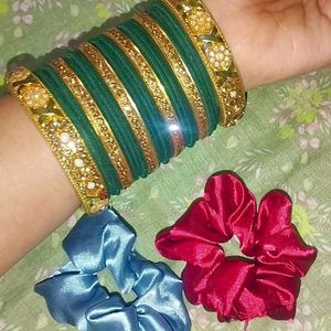 Combo Of Velvet Bangles