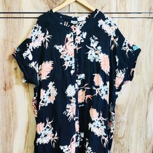 Black Printed Long Top Size-54