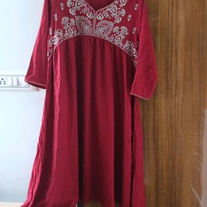 Embroidery A-line Kurta