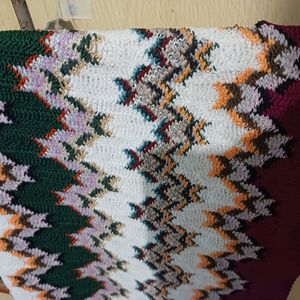 Embroidered Woolen Scarf Multicolor