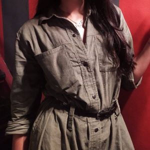 Olive Shirt Dress