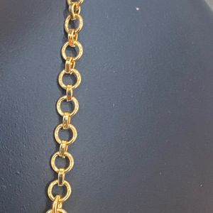 One Gram Gold Plated High Quality Stone .18 Inches.necklace Jwellary.premium Quality.real Gold Finishing