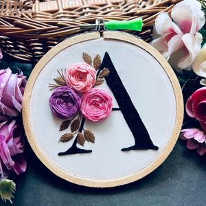 embroidery hoop with letters