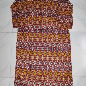 Brown Printed Kurta