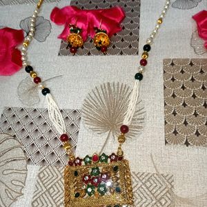 Heavy Jewellery Set 🌟 Rani Haar & Earrings