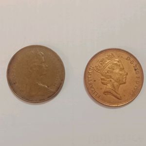 New Pence And Two Pence Elizabeth II Coin Set Of 2