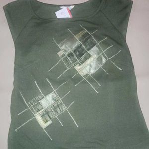 Olive Green Party Wear Tshirt