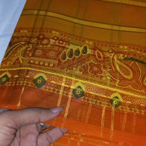 ORANGE FESTIVE WEAR SAREE