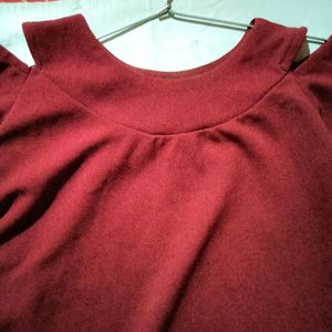 Maroon Top With Bell Sleeves 🎀