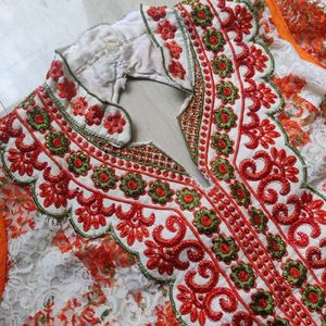 Lace Anarkhali Kurta With Embroidery For Women