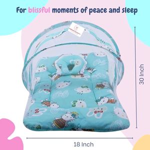 Baby Bed with Pillow + 2 Dresses + Mosquito Net+Fr