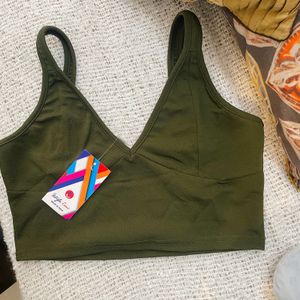 Olive Crop Top