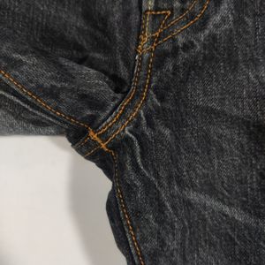 Levi's Grey Denim Straight Jeans Pant (Men's)