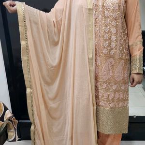 4 PIECE MIRROR WORK KURTA AND BOTTOM WITH JACKET