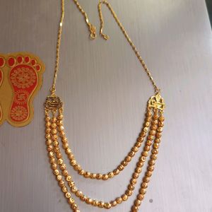 Gold Plated 3 Layer Matar Mala Necklace For Women