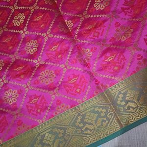 Chanderi Silk Saree With Blouse