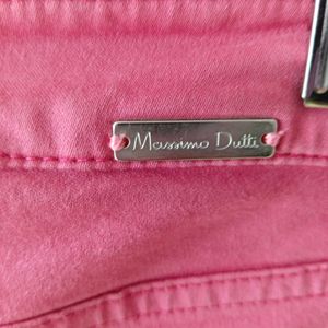 Massimo Dutti Pink Slim Fit Jeans From Italy