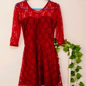 Women's Red Net Dress