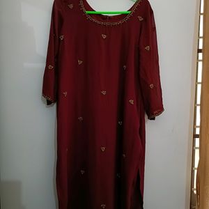 Maroon Hand Work Kurta..