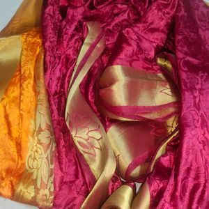 Maroon And Yellow Saree Sare