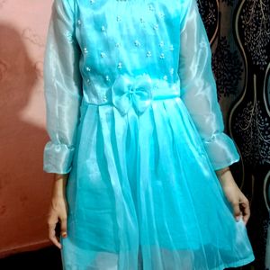 Amezing Piece Dress For Girls Organza Fabric