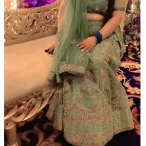 Sea Green Wedding LEHNGA CHOLI With DUPATTA