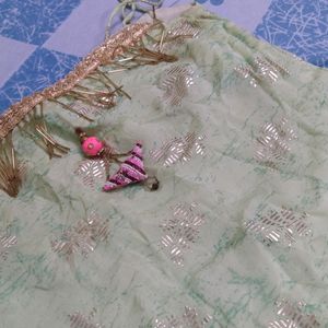 Green Suit And Plazo With Pink Dupatta