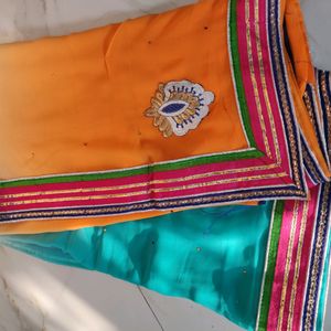 🧡🤍💚Beautiful Multi Colour Saree