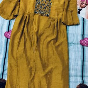 Mustard Colour Palazzo With Designer Kurti