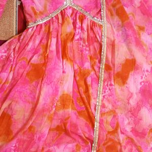 Price 450 /New/Unused Aaliya Cut Gown With Dupatta