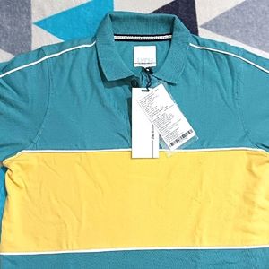 Teen Boy Gree And Yellow Polo T-shirt