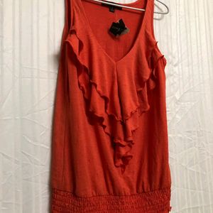 Orange Sleevless Top