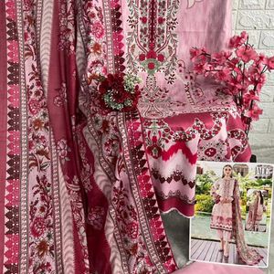 SET OF 6 Pakistani Suit With Cotton Dupatta