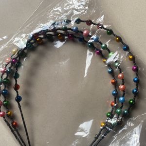 Pack Of3 Black Hairband With Colourful Beads