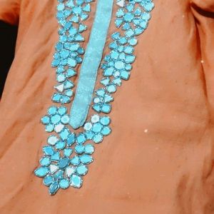 sale ORANGE worked kurti Small size