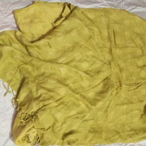 Yellow Printed Plain Stole Shawl (Women)