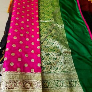 Beautiful Rani pink banarasi Silk  saree