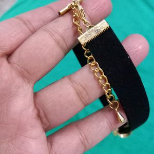 gold bar pendant choker necklace