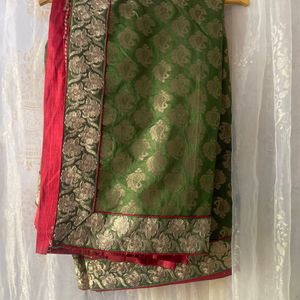 Green And Red Saree