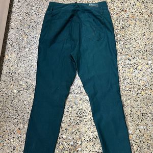 Green High Rise Pants For Women