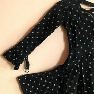 Black Heart Dress With A Zip Detailing