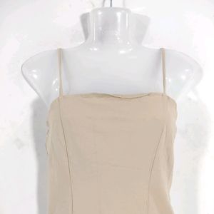 Forever 21 Cream Strap Mini Body Con Dress (Wo