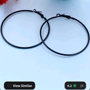 Black Circular Hoop Earrings