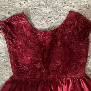 Maroon Party Wear Gown For Sale