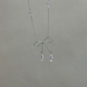 Wired Handmade Y2K Bow Necklace With Earrings