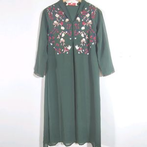 Bottle Green Kurta Set (Women's)