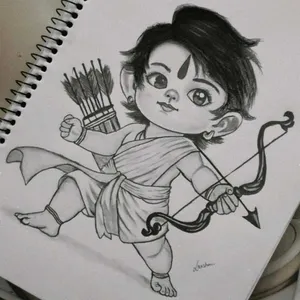 Little RamJi Pencil Scatch Drawing