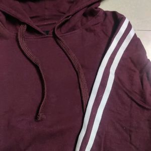 Burgundy Crop Hoodie