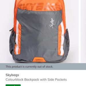 Grey Orange Skybags Bagpack